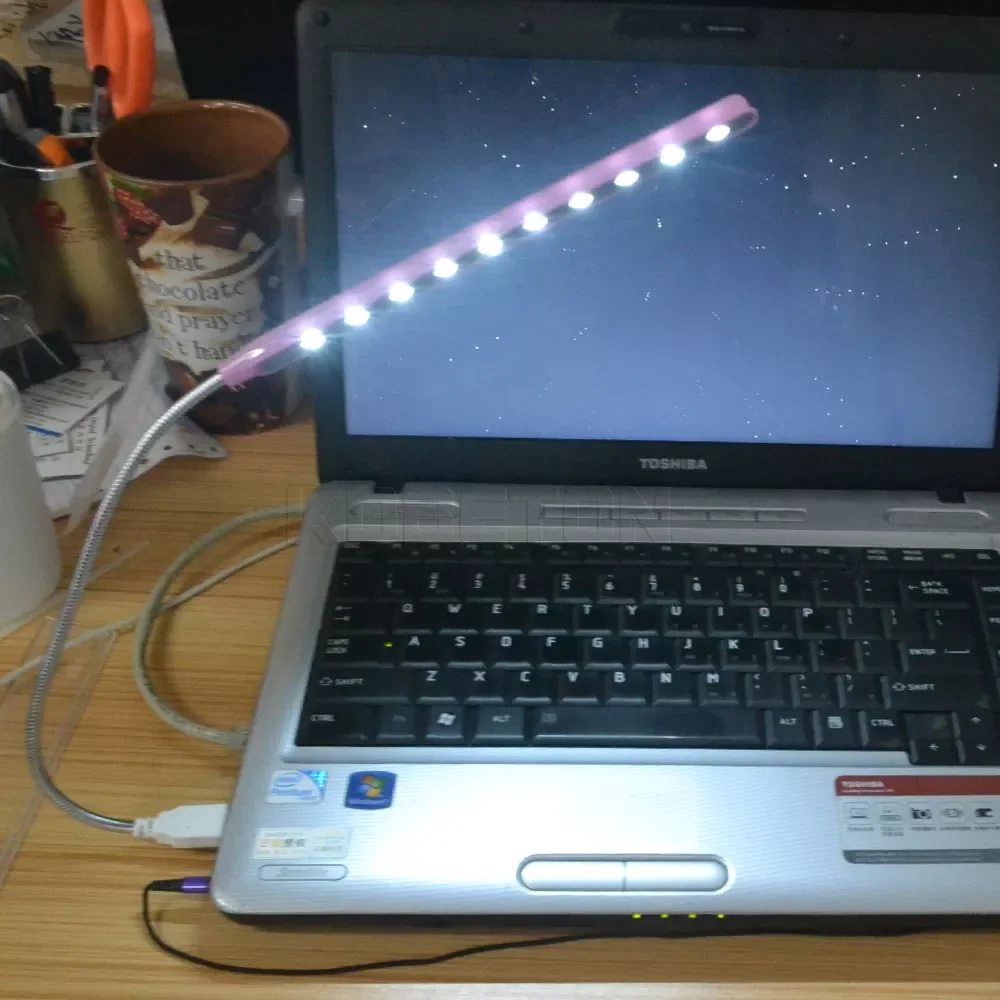 

kebidumei PC Lamp Flexible Bright 10 LEDS USB Light Metal Material Computer Reading Lamp For PC Laptop Computer