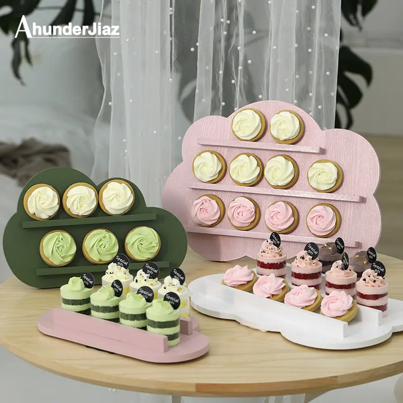 

Nordic Solid Wood Cake Display Rack Restaurant Pastry Rack Desktop Storage Cookie Rack Photography Props Home Decoration
