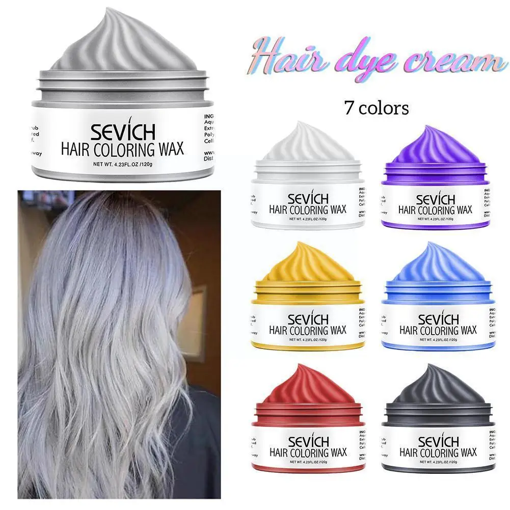 

120g Disposable Hair Dye Hair Wax Styling Silver Hair Mud Natural Hair Strong Gel Cream Hair Dye For Women Men F6s0