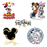 cute disney mickey mouse patches iron on transfers vynil heat transfer cartoon ironing stickers on kids t shirt cloth applique