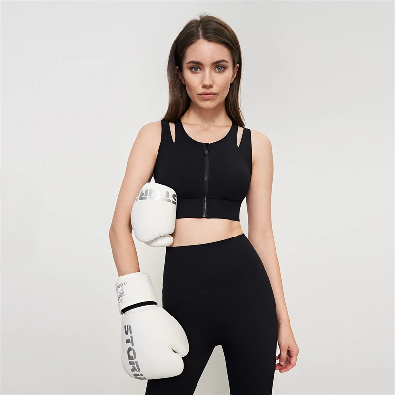 High Quality Shockproof Women Sports Bra Front Zipper Gym Yoga Bra Quick Dry Breathable Women Crop Tops Running Fitness Wear