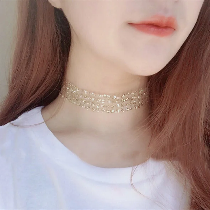 

2022 New Fashion Niche Design Europe And America Gold Sexy Invisible Necklace Women Neck Jewelry Korean Seuin Chain