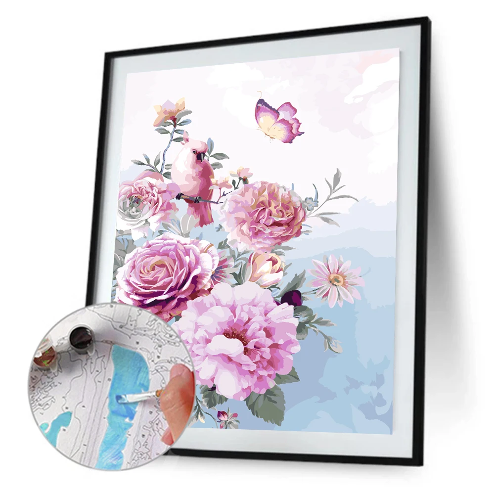 

Vase Flower Canvas Frameless Acrylic Picture DIY Digital Oil Painting By Numbers Home Decoration DIY for Unique Gift