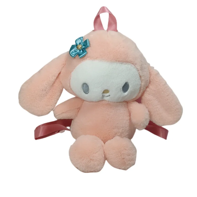 

Cute girl heart kawaii Anime mymelody cartoon bag rabbit fur backpack plush toy doll children's day gift