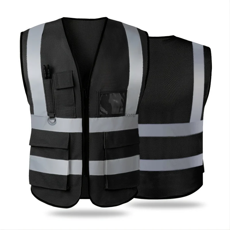 Reflective Safety Vest For Women Men High Visibility Security With Pockets Zipper Front Meets ANSI/ISEA Standards