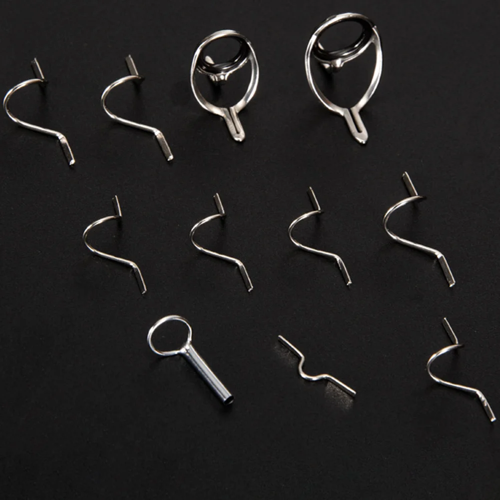 Brand New Fly Fishing Tool Fish Repair Kit Rod Guide Eye Set Smooth Stainless Steel Ring Tip