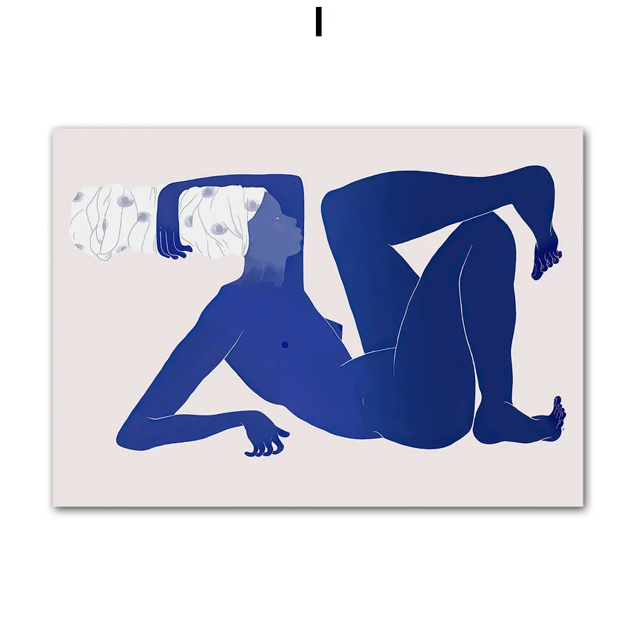 

Абстрактная полосатая линия девушка картина на холсте