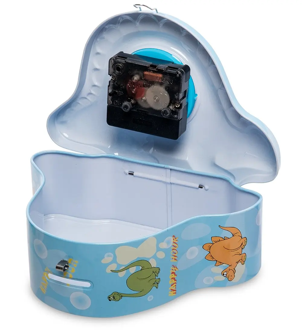 Металлическая копилка с часами |