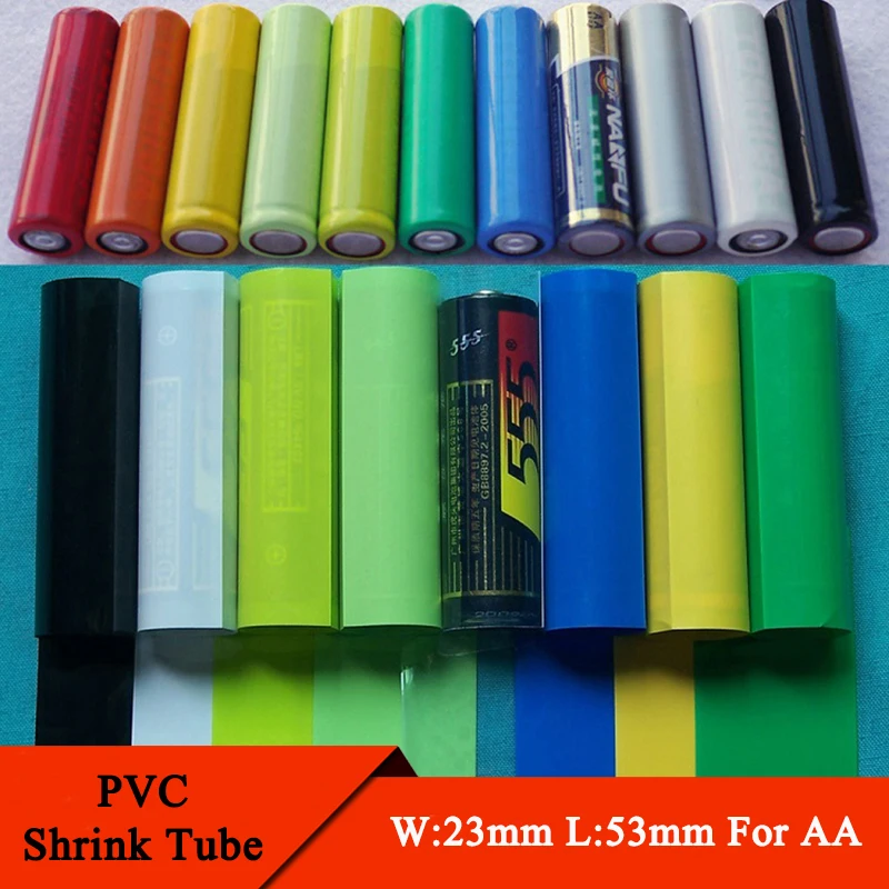 

20/50/100/200/500Pcs Lipo Battery NO.5 AA PVC Heat Shrink Tube Width 23 mm x 53mm Length Insulated Film Wrap Protect Case