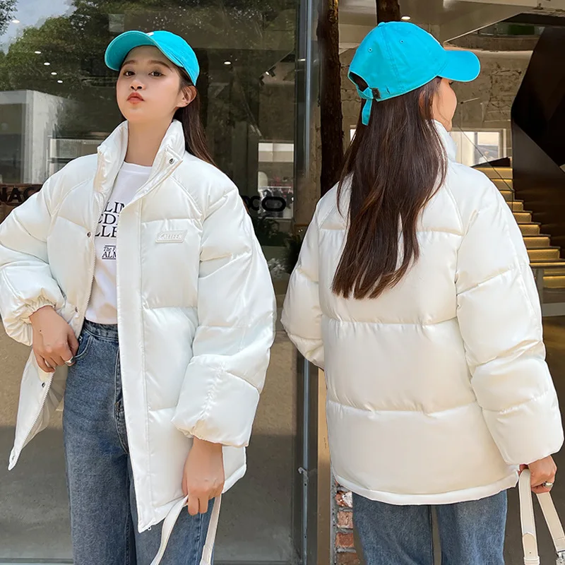 The new 2022 brief paragraph bread served han edition loose cotton female students fashion thin down cotton-padded jacket coat