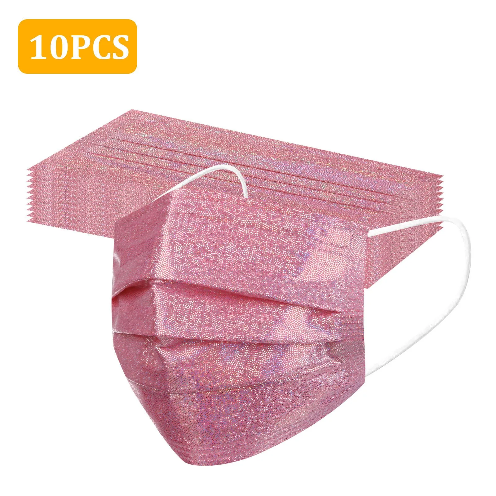 

Adult Masks Bronzing Reflective Flash Four-Layer Disposable Protective Printing Mask Breathable facemask Halloween Cosplay