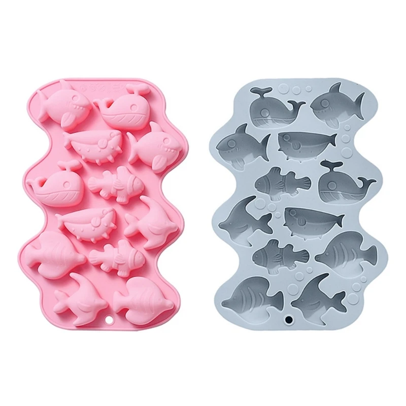 

12 Cavity Marine Fish Kitchen Baking Mold Silicone Cake Decorating Tools Fondant Chocolate Mould Biscuits Silicone Mold Dropship