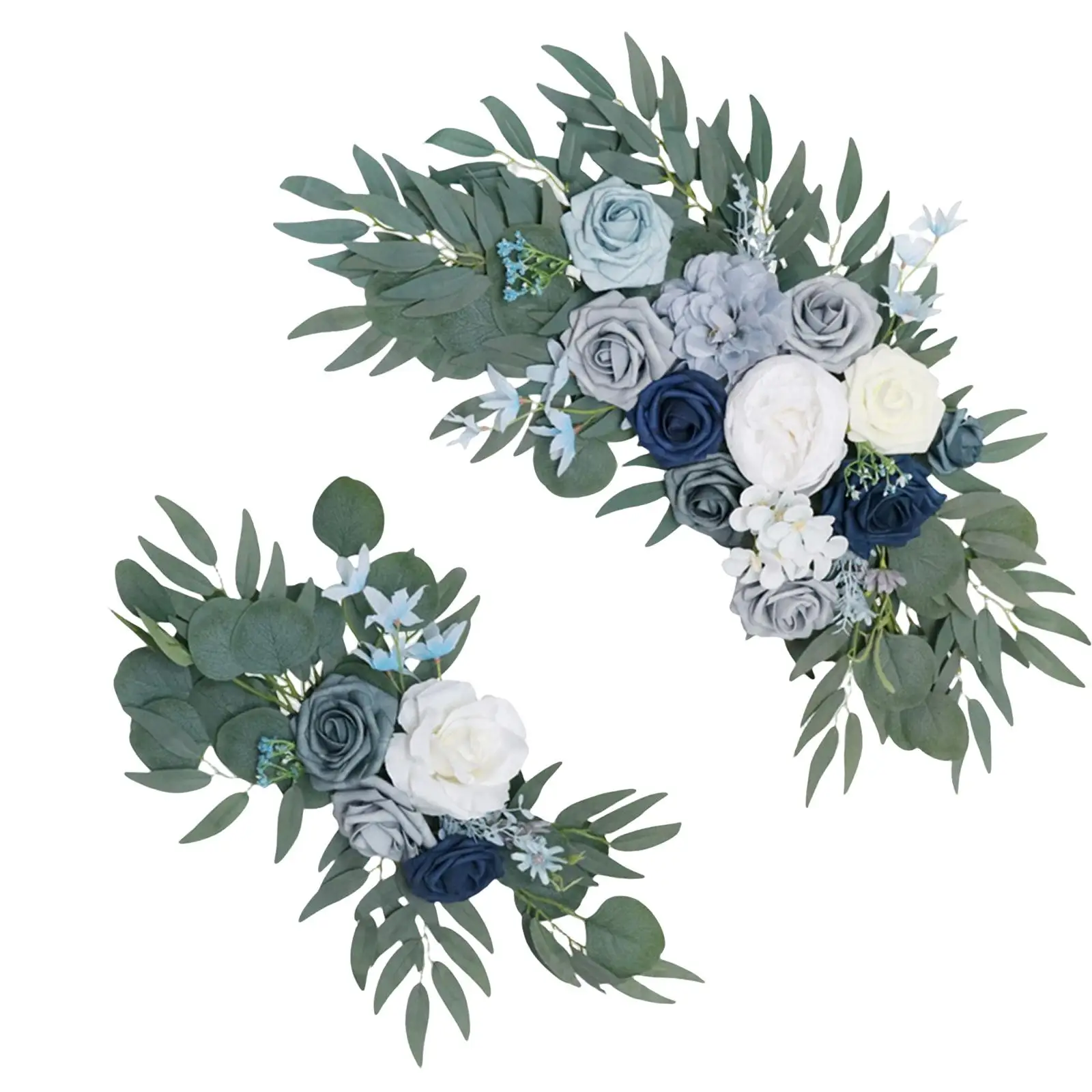 

2Pcs Artificial Rose Flower Swag Centerpiece Hanging for Table Reception