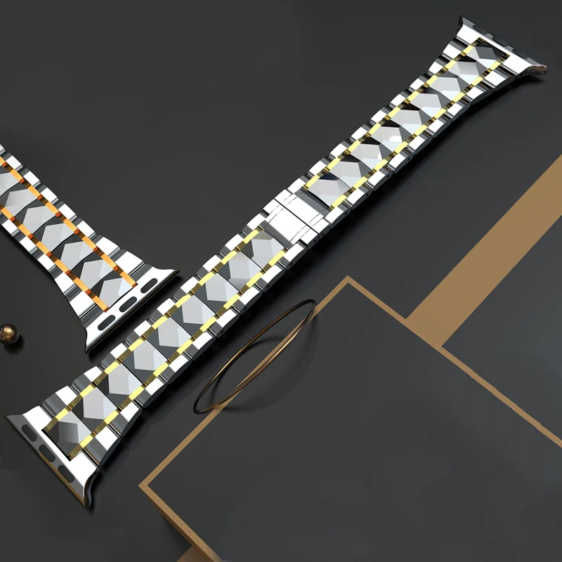 Stainless Steel Strap For Apple watch band Series 7 6 5 44mm 40mm 45mm 41mm apple watch bracelet correra iwatch 3 42mm 38mm belt