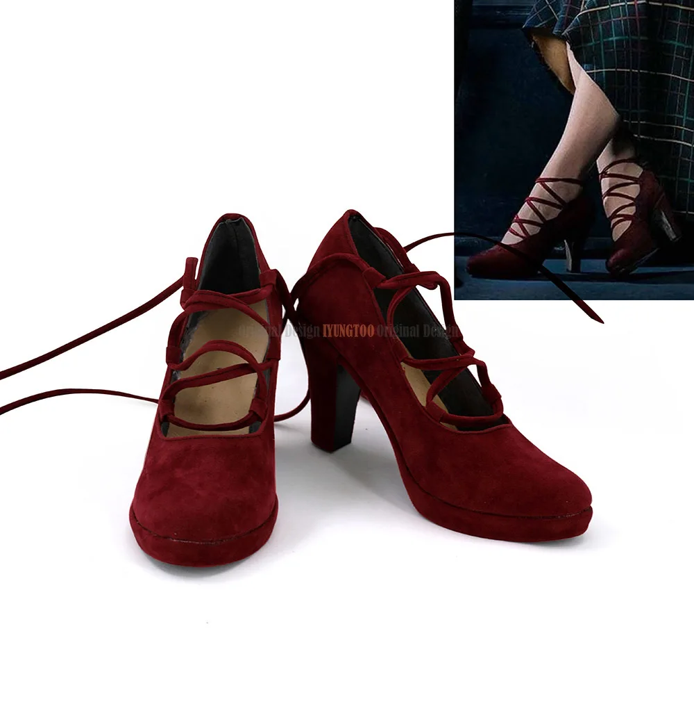 كويني غولدشتاين أحذية تأثيري وحوش رائعة جرائم غريندلوالد تأثيري أحذية عالية الكعب حذاء أحمر مخصص