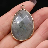 natural stone pendants gold color flash labradorite charms for fashion jewelry making diy women necklace party gifts