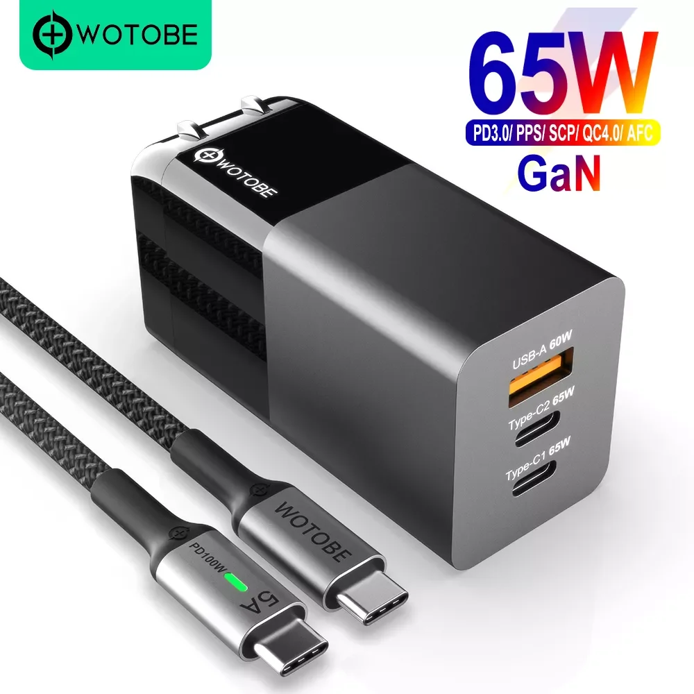 

Адаптер питания с 3 портами GaN MiNi USB C PD65W/45W/25W/18W QC3.0/PPS для зарядки ноутбуков iPhone 13/12 Por/11/SE Note 10/S20/S10