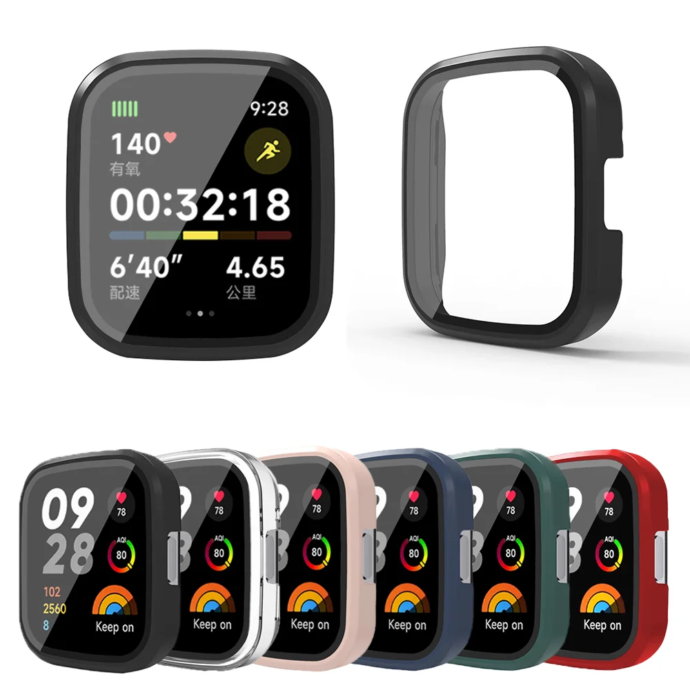 

For Redmi Watch 3 PC + Tempered Film All-in-one Case Protective Case Cover Protective Case Smart Watch Accessories
