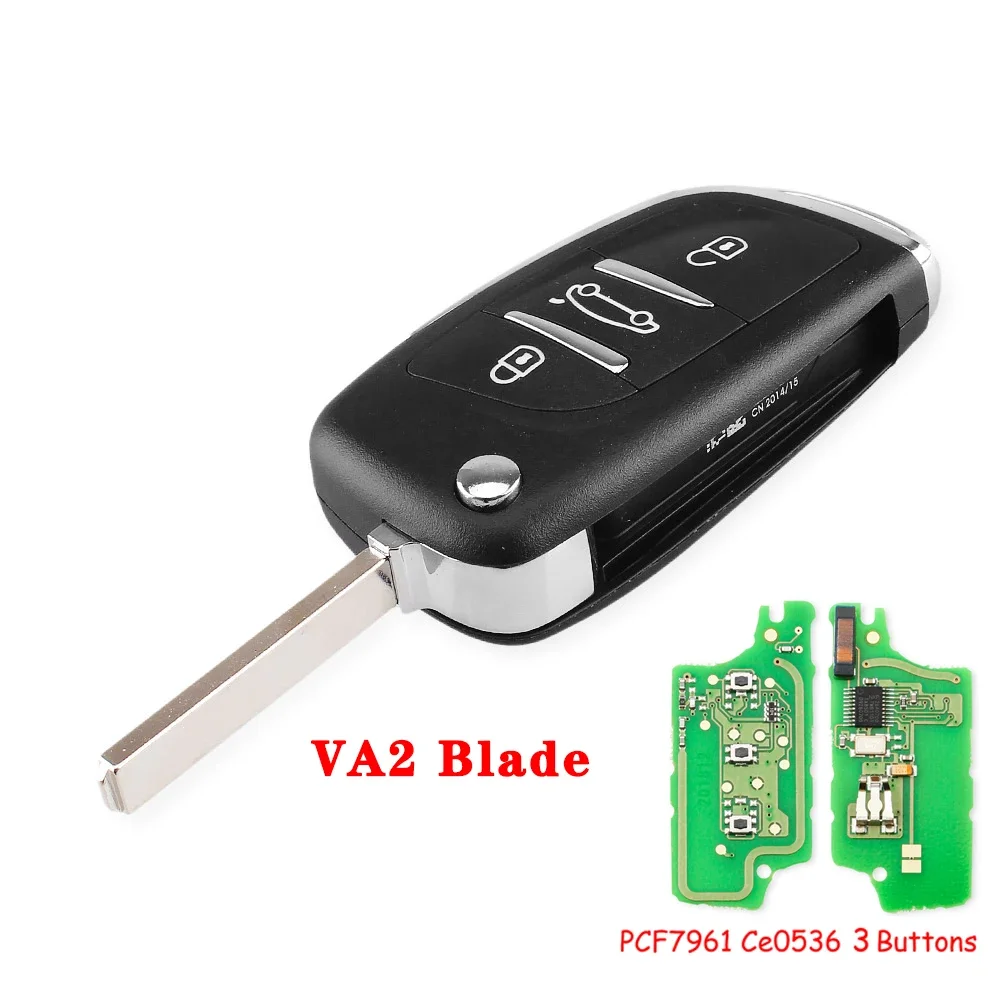 

Модифицированный дистанционный Автомобильный ключ KEYYOU HCA/VA2 Blade CE0536 433 МГц ASK для Citroen C4 C5 C3 C2 PICASSO PCF7961 ID46 2/3 кнопок