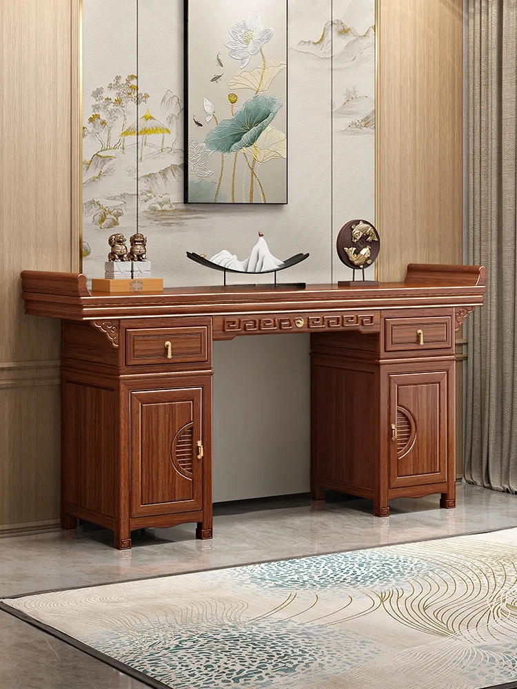 Алтарь из массива ореха Будда буддийский храм китайский шкаф Бог богатства