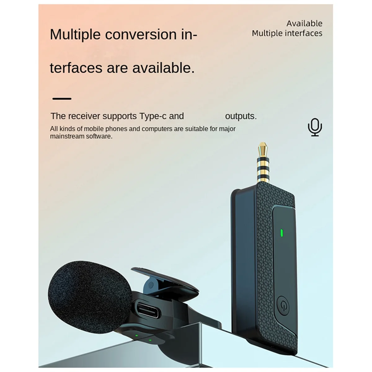 Беспроводной микрофон K35Pro петличный для камеры сотового телефона записи видео