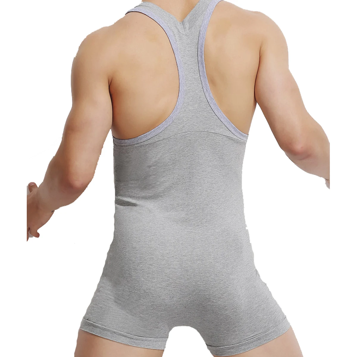 FYXLJJ Men's Bodysuit One Piece Sleeveless Bulge Pouch Swimwear Undershirt Male Fitness Leotard Wrestling Singlet Homme Swimsuit