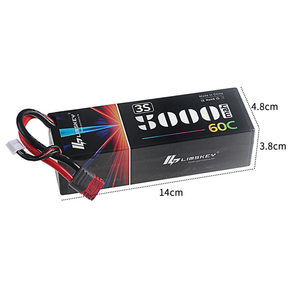 Фото Ударопрочный литий-полимерный аккумулятор 11.1В 5000мАч 3S 60C с разъемом Deans T/XT60 для радиоуправляемых моделей автомобилей, лодок, грузовиков, вертолетов, самолетов и гоночных моделей №3
