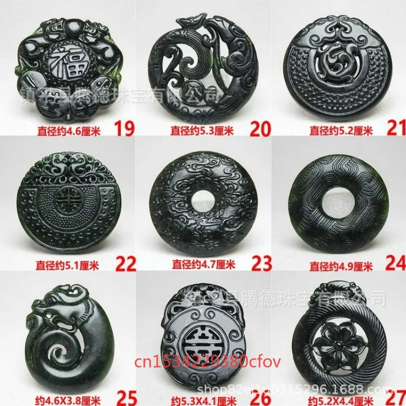 Китайский натуральный черный зеленый нефрит разные стили подвеска ювелирные