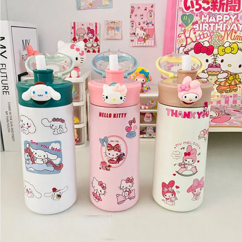 

Sanrioed My Melody Cinnamoroll Kuromi Hello Kitty, милый термос из нержавеющей стали 304, чашка для питья