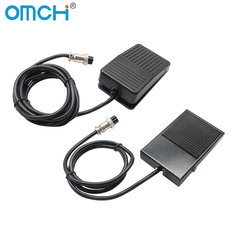 Фото Ножной переключатель OMCH TFS-1/FS-1 с кабелем 1 м/2 м, 2/3-полюсная вилка, 250 В переменного тока, 10 А, 1 NO 1 NC SPDT, переключатели управления машиной, серебряные контакты №2