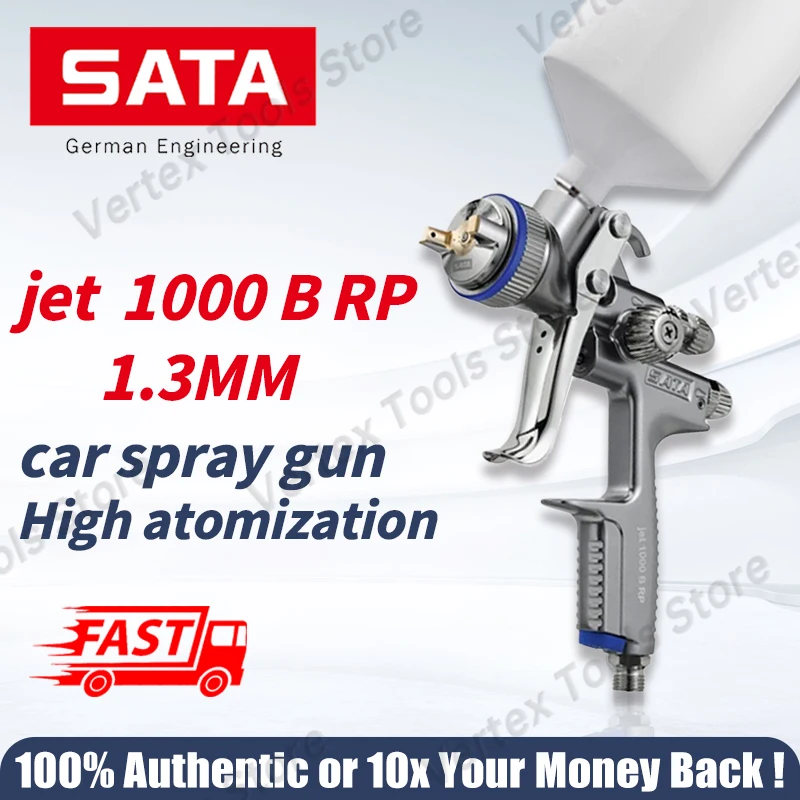 Фото Пневматический краскопульт SATA jet 1000 B RP для автомобильной покраски, высококачественный пистолет для нанесения лакокрасочных покрытий на листовую металлическую продукцию, сопло 1,3 мм. №1
