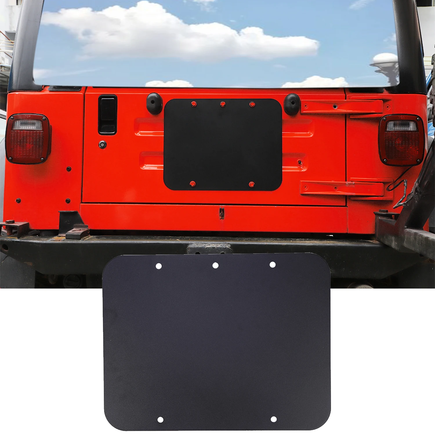 

TJ Tailgate Cover Spare Tire Carrier Delete Filler Plate for Jeep Wrangler TJ 1997-2006 Exterior Accessories Chromium Styling