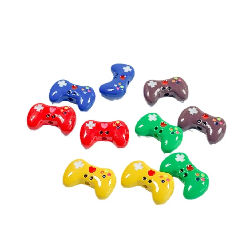 

Newest 30pcs 15*9*5mm Solid Colors Acrylic Game Controller Shape Cute Jewelry Beads Fit Necklace Bracelet Earring Spacers