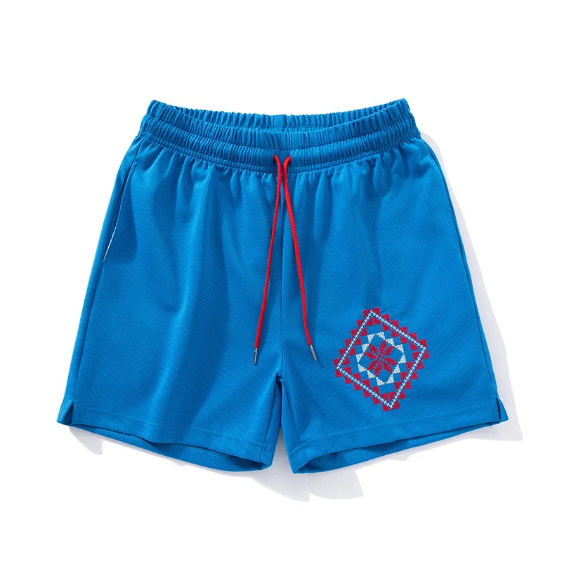 Summer Mesh Fashion Brand Sports Shorts New Casual Breathable Quarter Pants Solid Basic Basketball Shorts for Men