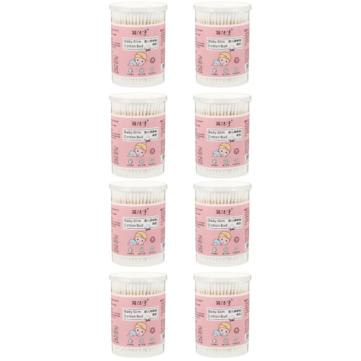 

8 Boxes Kapok Swab Organic Cotton Swabs Safety Buds Ear Cleaning Sticks Baby EarCleaning Supplies Absorbent Tool Double-headed