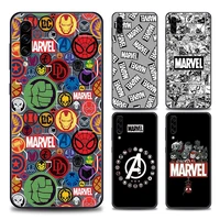marvel logo avengers silicone case for samsung galaxy a10 a30s a40 a50 a50s a60 a70 a80 f41 f52 f12 a7 a9 2018 soft cover coque