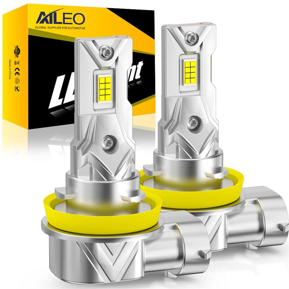 

AILEO 2 Шт. Светодиодные Лампы Для Фар H8 H9 H11 200W 20000LM 6500K, Мини-дизайн, Беспроводные Автомобильные Фары CSP 7035