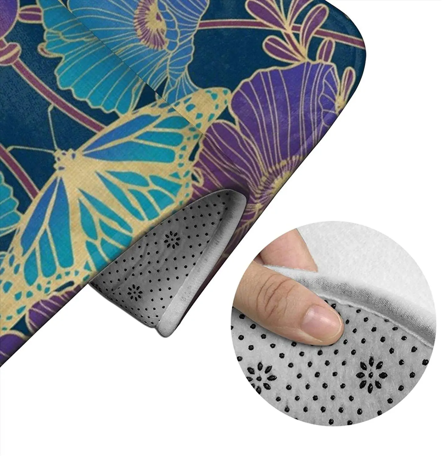 

Poppy Art Nouveau Bathroom Mat Sets 3 Piece Set Rugs Memory Foam Mat Set Toilet Seat Cover Bath Mat Lid cover