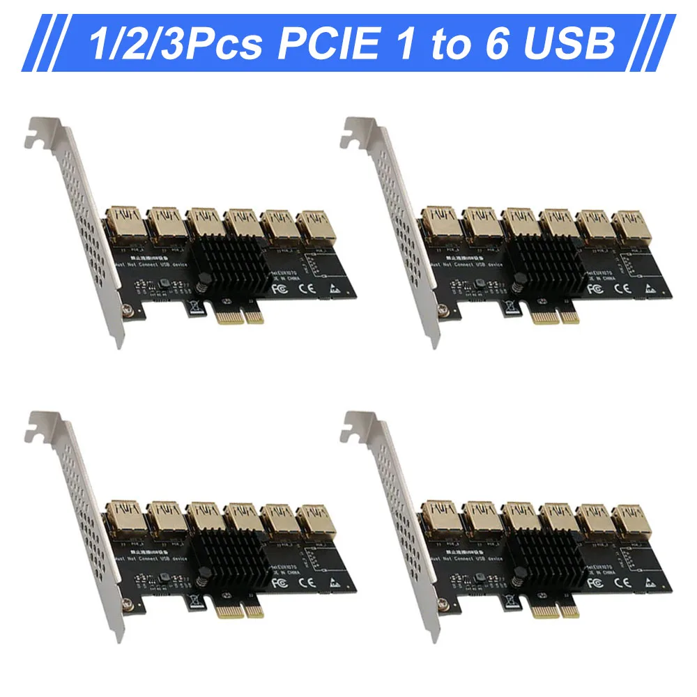 

Плата расширения PCIE 1-6 USB 8/10 для DOS, Linux, Windows XP/7/, плата расширения с радиатором, 3 шт.