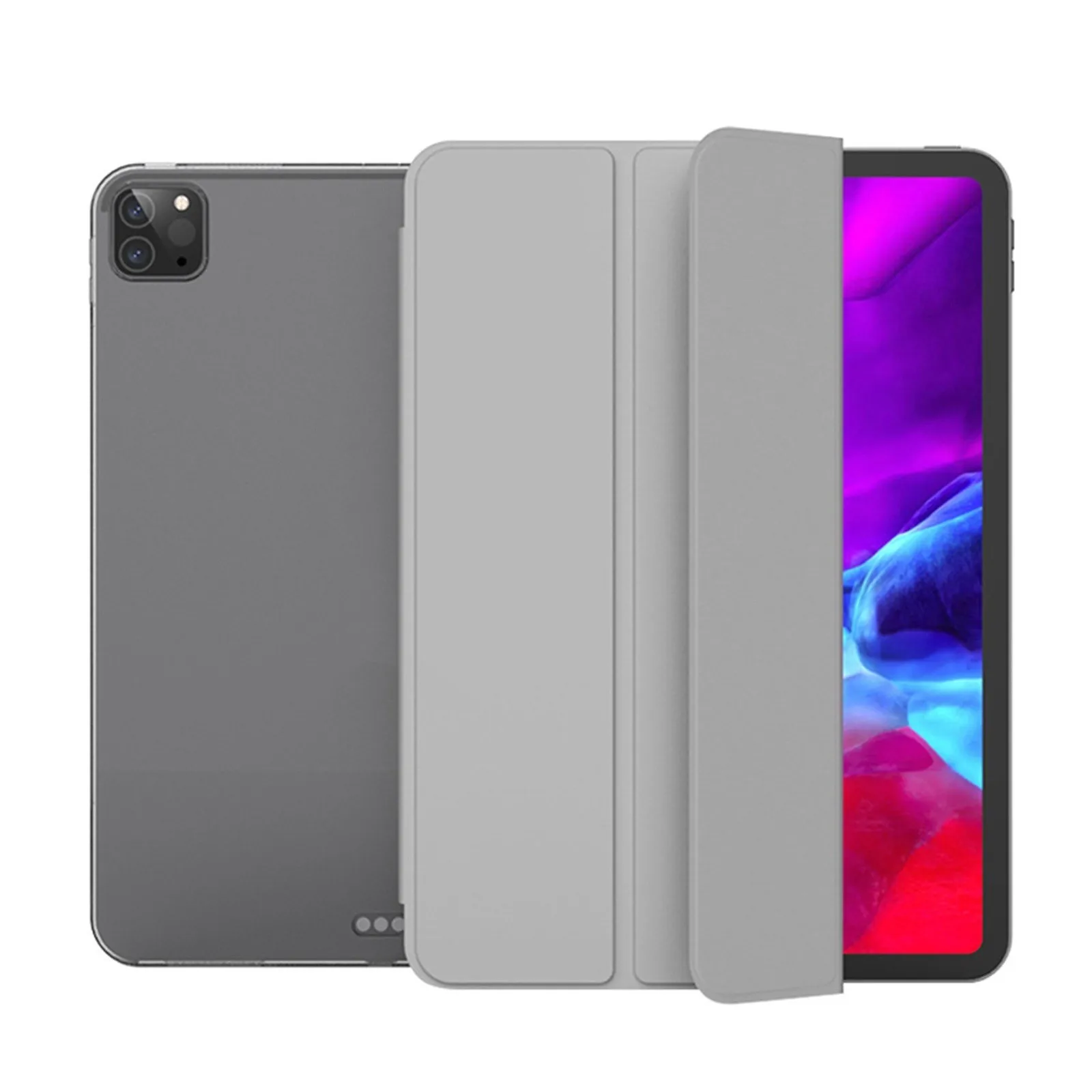 

Smart Transparent 12.9 Flexible compitable with ipad PRO 2021 Trifold Soft Cover Stand TPU ipad/tablet case