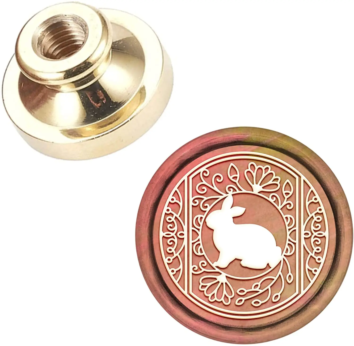 

1pc Wax Seal Stamp Head Replacement Rabbit Removable Sealing Brass Stamp Head Olny for Creative Gift Envelopes Invitations Cards