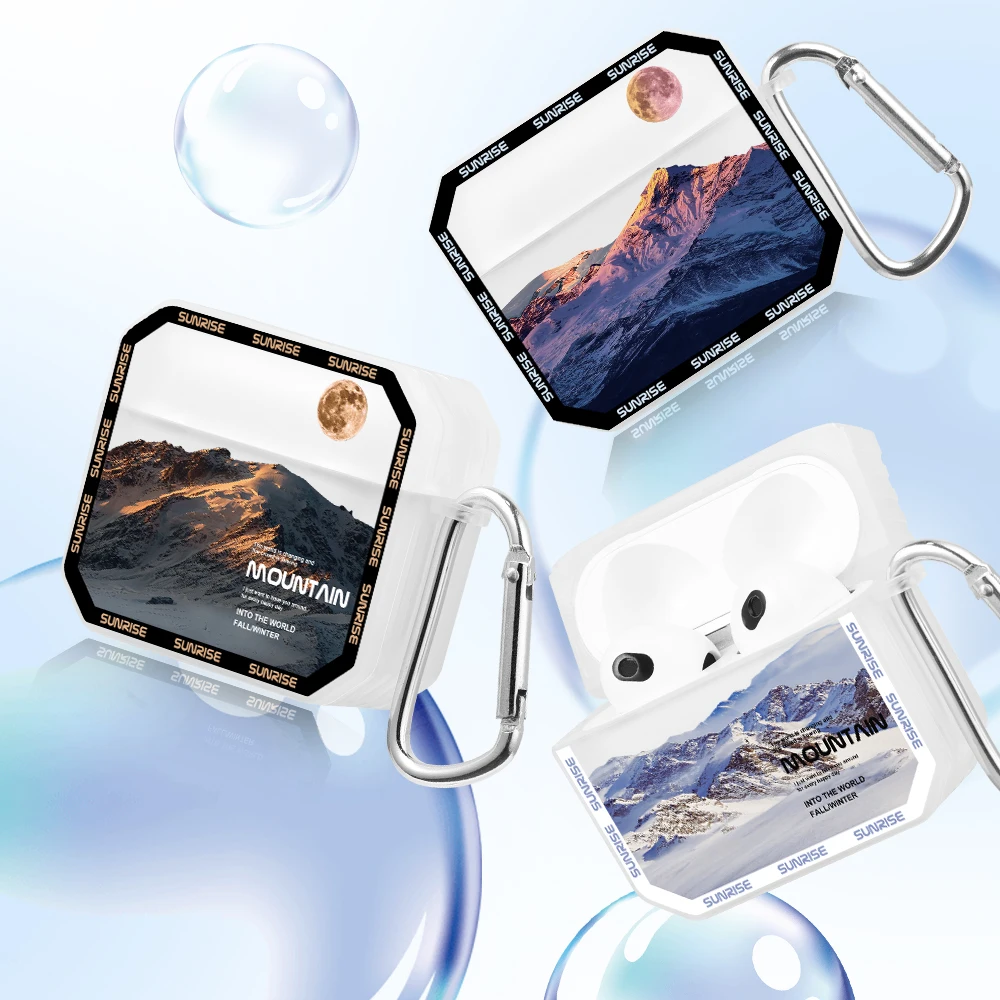 

Чехол Funda для Airpods Pro, мягкий силиконовый чехол для Airpods 3, 2, 1, защитный чехол для Airpods Pro, чехол для зарядки наушников с узором заката