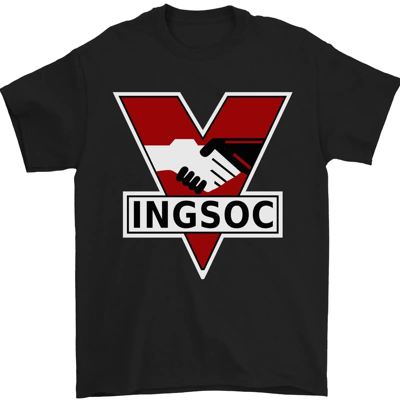 Фото Футболка INGSOC George Orwell English Socialism 1994, мужская, 100% хлопок, винтажная, с эффектом потертости, унисекс, уличная одежда, слегка мужественный графический принт. №1