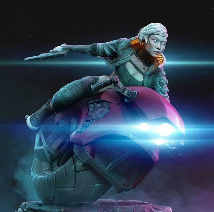 1/18 1/24 резиновые модельные наборы мотоцикл девочка истребитель Неокрашенная