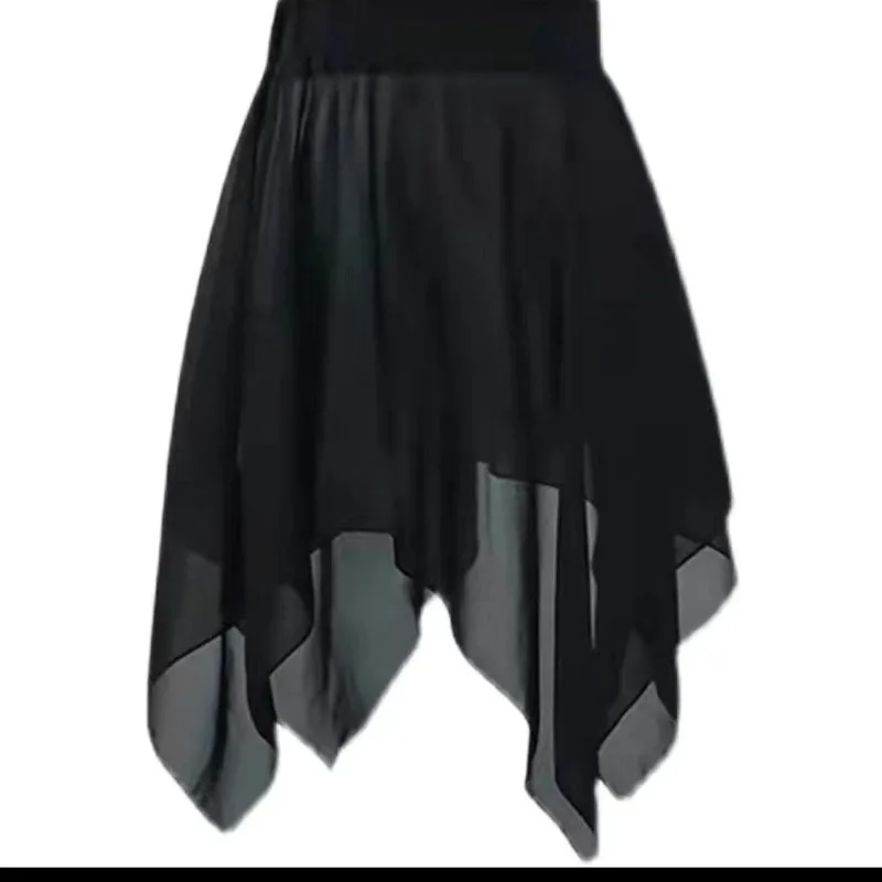 Мини-юбка женская шифоновая с эластичным поясом Y2k