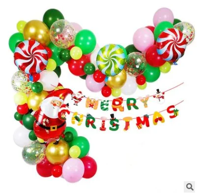 

Набор для рождественской фотосъемки, латексные воздушные шары, конфеты, Санта-Клаус, фольга, набор для украшения рождественской и новогодне...