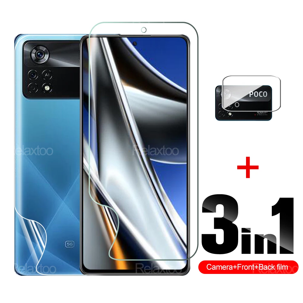 

3in1 Hydraulic film For Xiaomi Poco X4 Pro 5G X4 NFC Poco X3 Pro NFC GT Screen camera Protector back film Protective full Cover