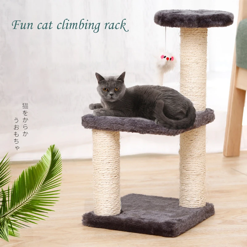 

Весёлая стойка для кошек sisal, многослойная деревянная Когтеточка среднего размера для прыжков