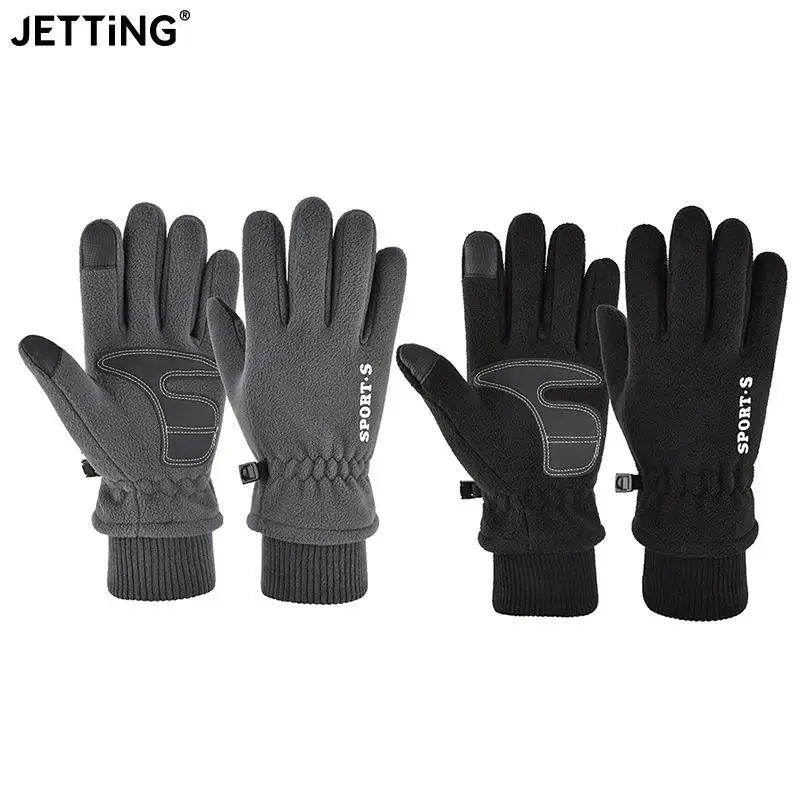 

Зимние флисовые Нескользящие варежки для вождения с сенсорным экраном, 1 пара