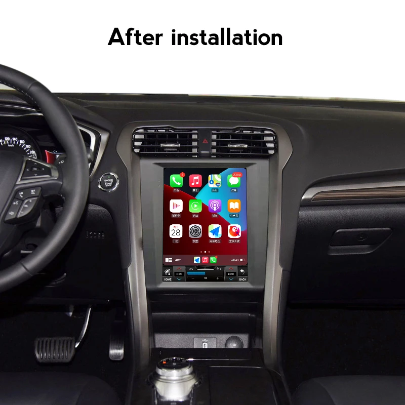 NaviFly для Ford Mondeo 5 2014 - 2019 Tesla Style Android Автомобильная интеллектуальная система
